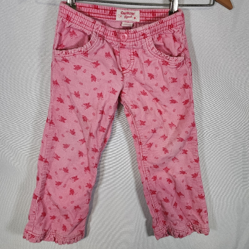 Oshkosh Girls Corduroy Pink Butterfly Pants Size 2T